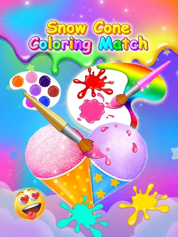 Snow Cone Coloring Match iPad  Screenshots