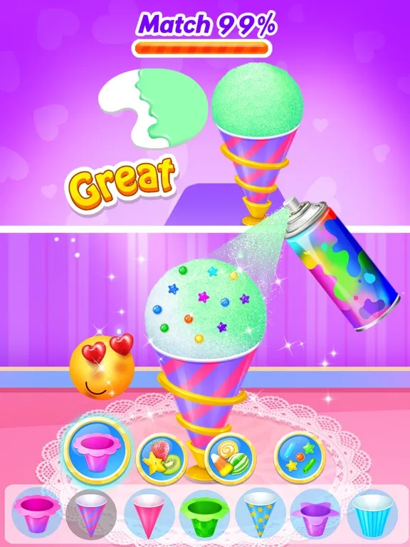 Snow Cone Coloring Match iPad  Screenshots