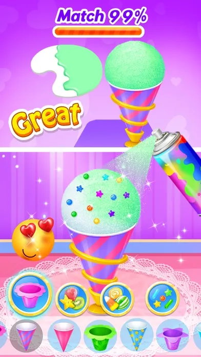 Snow Cone Coloring Match Screenshots