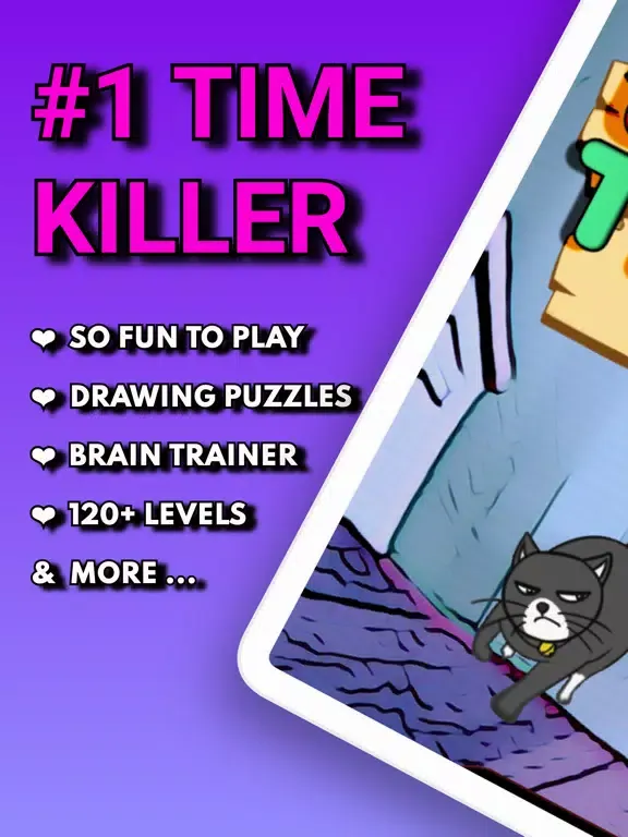 Capturas de pantalla de Kill The Cat: Drawing Puzzles iPad 