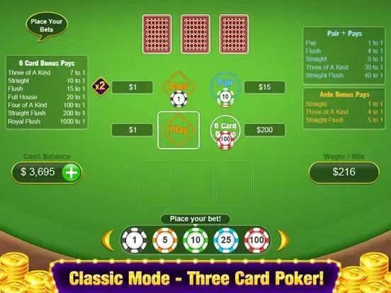 Three Card Poker - Casino Game iPad  স্ক্রিনশট