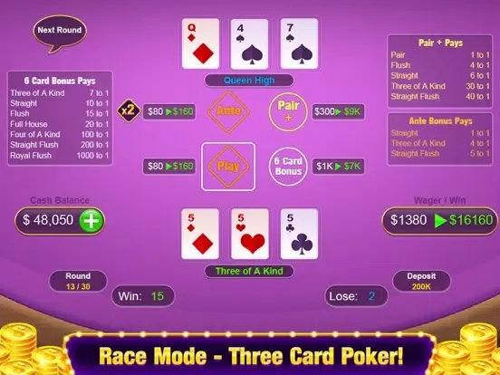 Three Card Poker - Casino Game iPad  স্ক্রিনশট