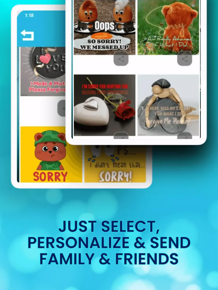 Capturas de tela do Apology Sorry Messages GIFs
