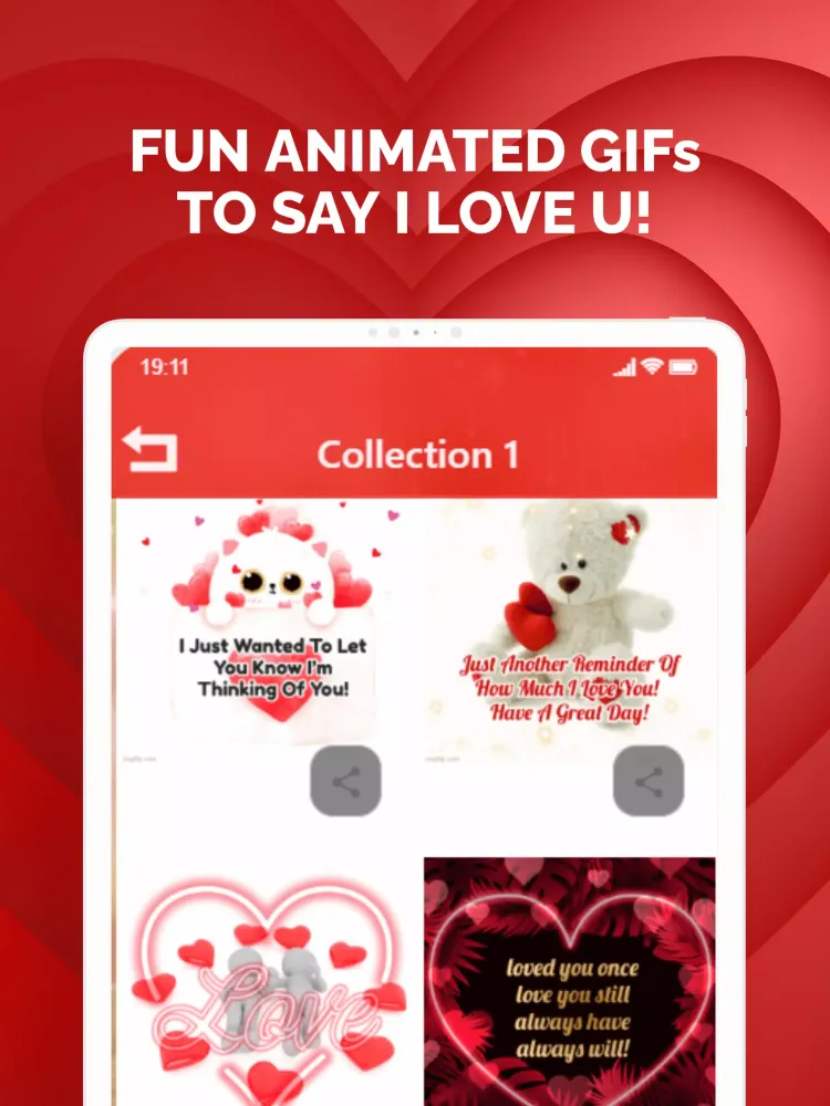 Capturas de pantalla de Hearts Love Images GIF