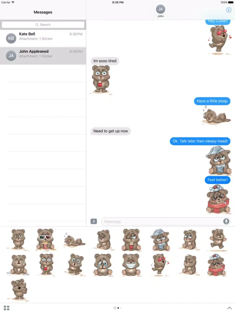 Capturas de tela do Niko the Bear - Stickers iPad 