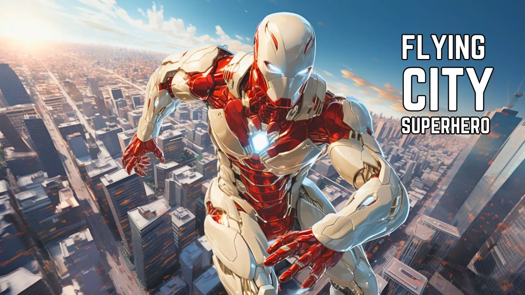 Tangkapan layar Super hero Flying iron jet man