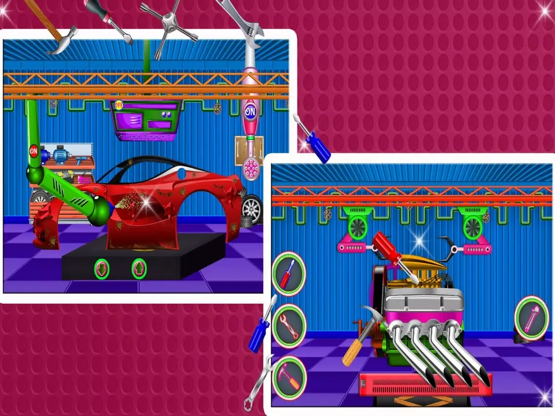 Capturas de tela do Sports Car Factory Repair Shop iPad 