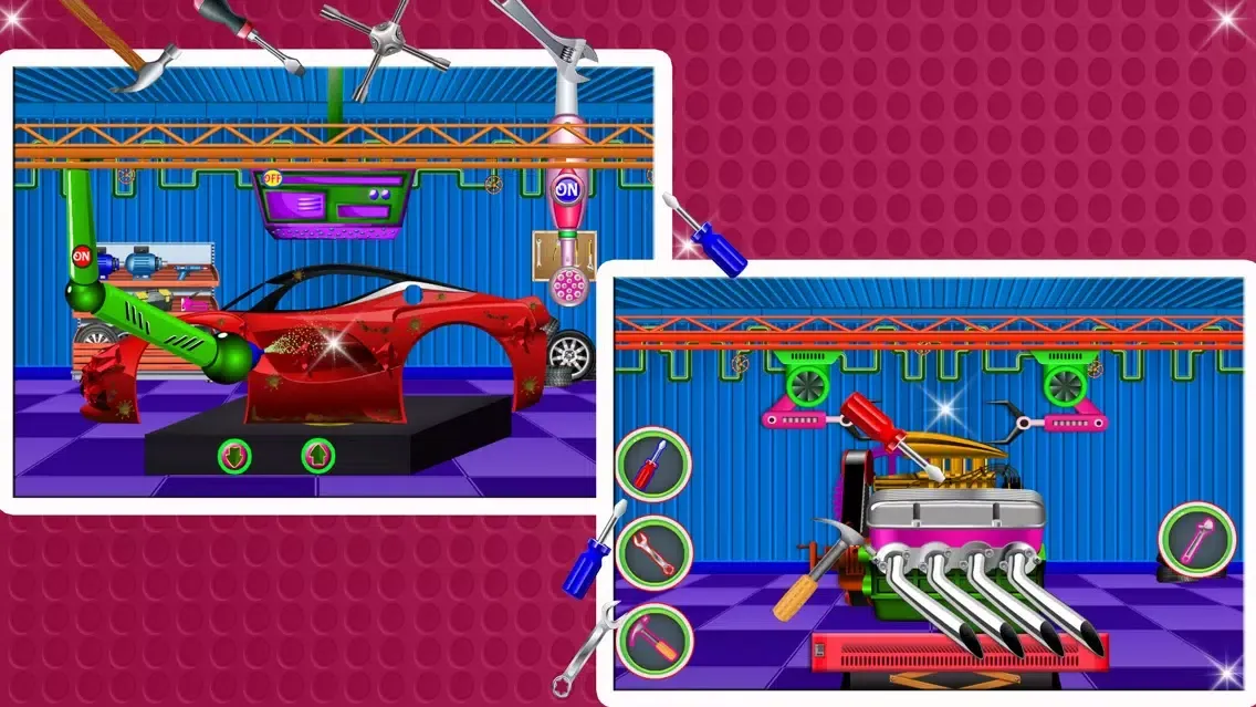 Capturas de tela do Sports Car Factory Repair Shop