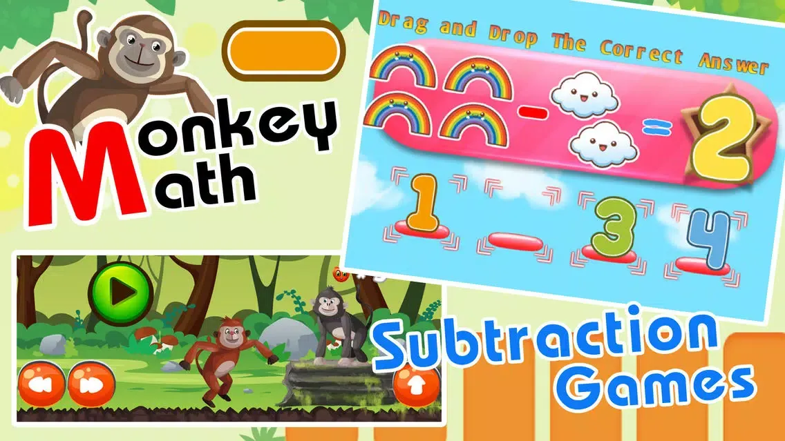Ảnh chụp màn hình của Monkey Run Mathmatics Puzzles