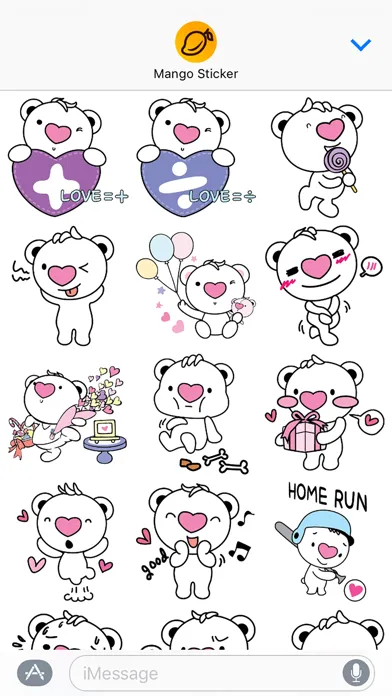 Zrzuty ekranu Heartbear, the Messenger of Love - Mango Sticker
