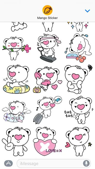 Zrzuty ekranu Heartbear, the Messenger of Love - Mango Sticker