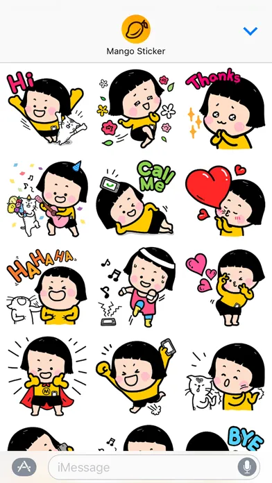 Tangkapan layar Mobile Girl, MiM - Mango Sticker