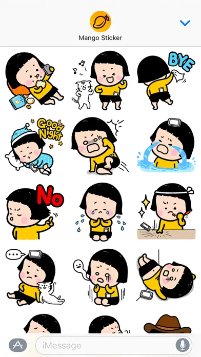 Tangkapan layar Mobile Girl, MiM - Mango Sticker