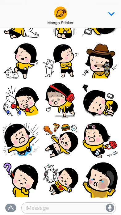Tangkapan layar Mobile Girl, MiM - Mango Sticker