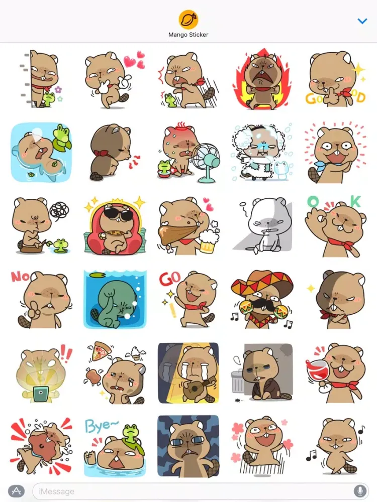 Grumpy Mr. Beaver - Mango Sticker iPad  Screenshots