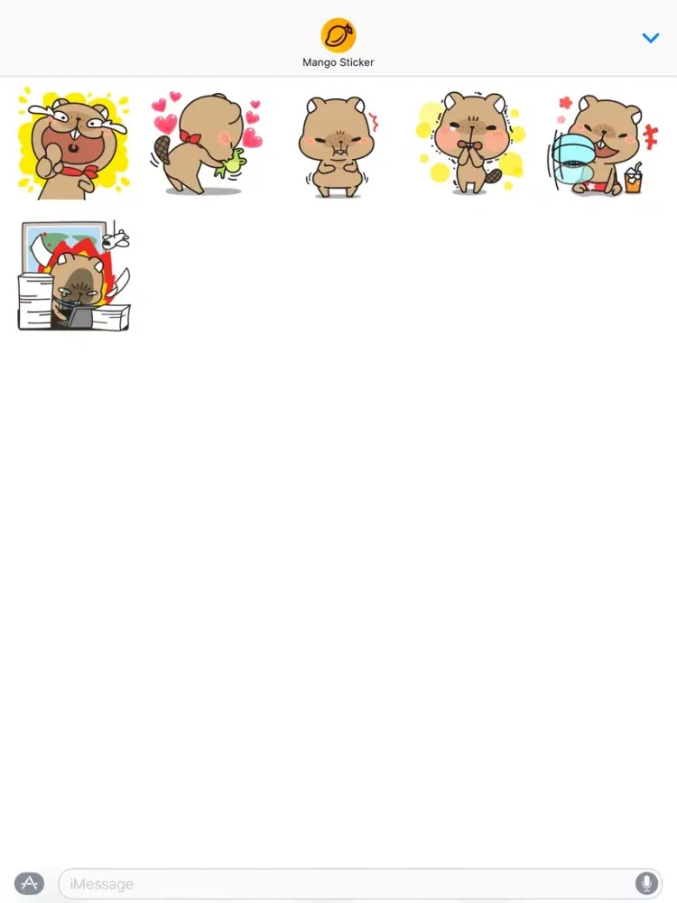 Grumpy Mr. Beaver - Mango Sticker iPad  Screenshots