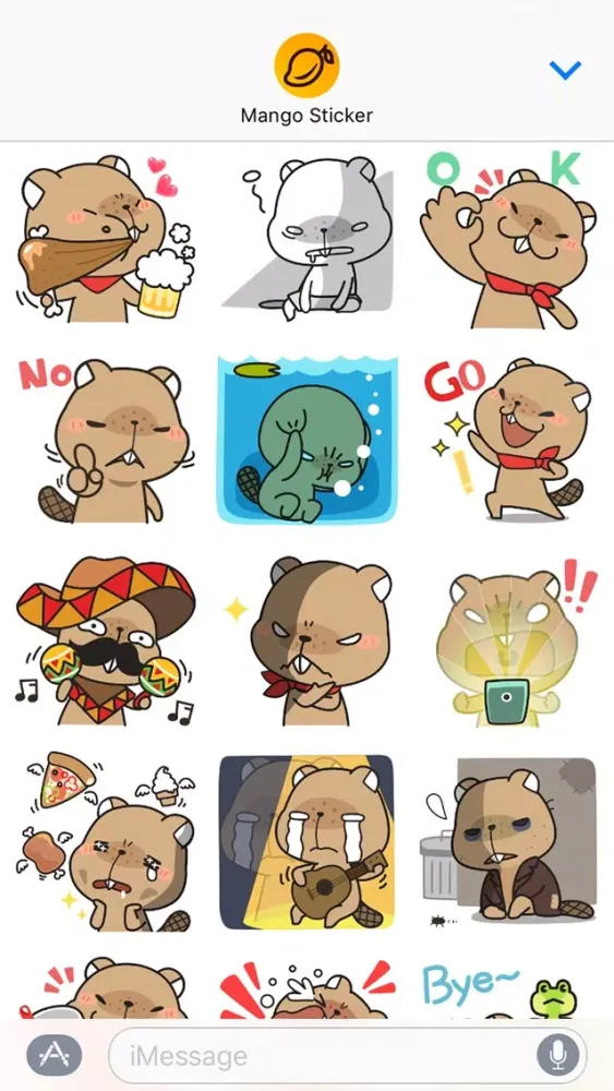 Grumpy Mr. Beaver - Mango Sticker Screenshots