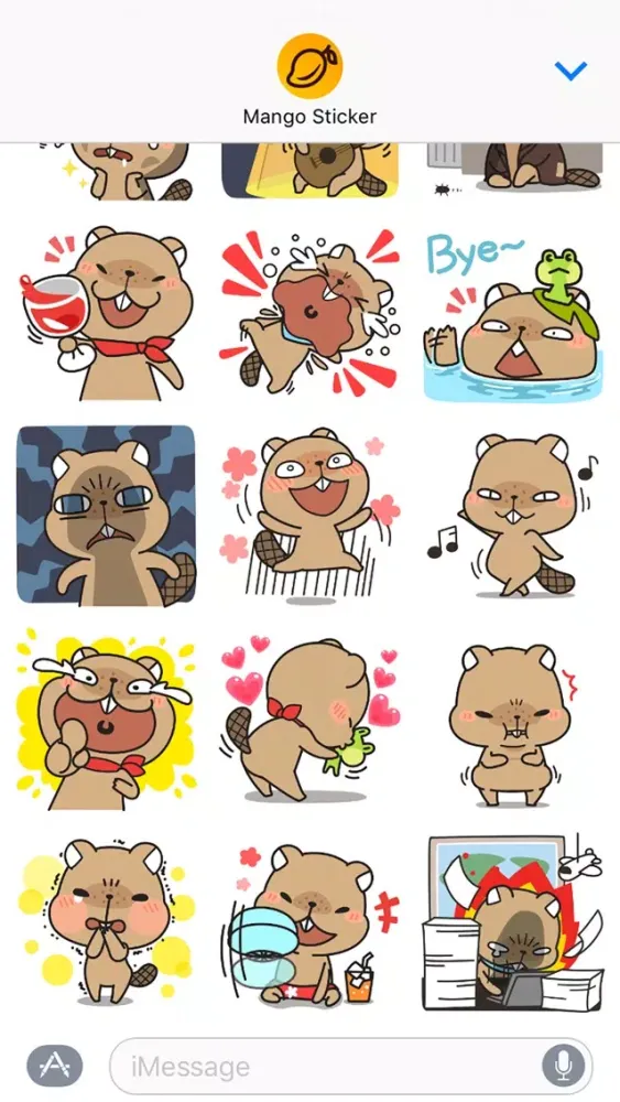 Grumpy Mr. Beaver - Mango Sticker Screenshots