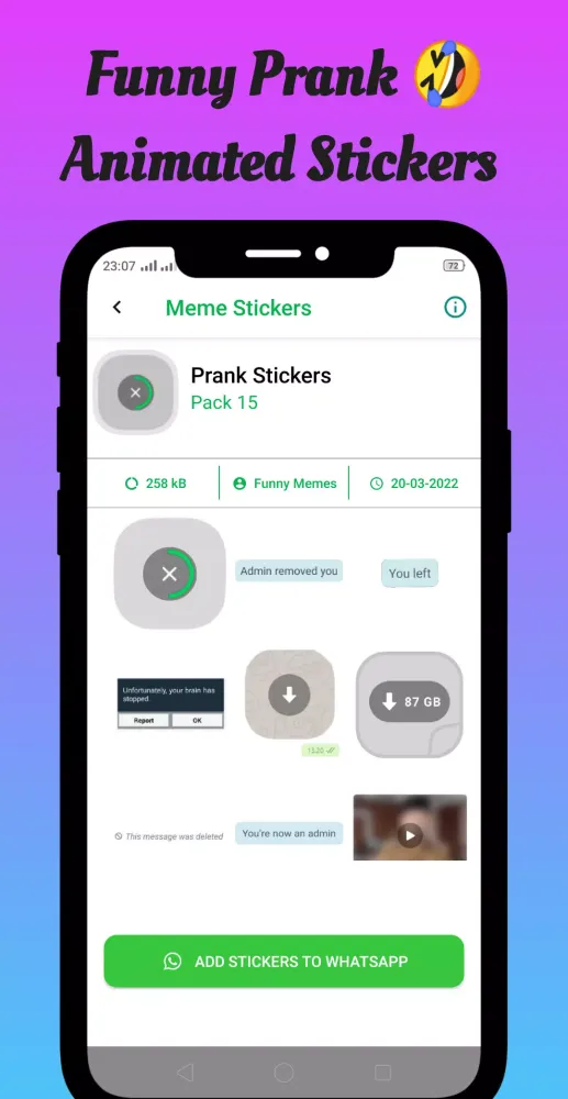 Capturas de pantalla de Memes Animated Stickers 2022