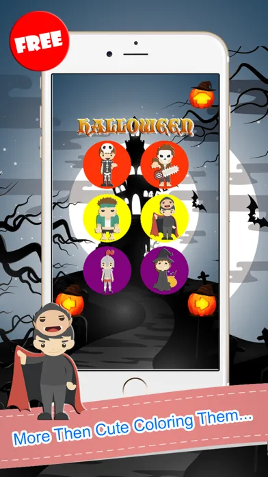 Captures d'écran de Happy Halloween Trick Or Treat Coloring Book Games