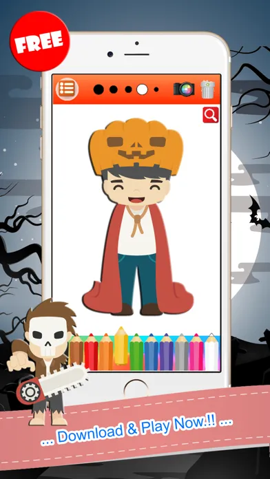Captures d'écran de Happy Halloween Trick Or Treat Coloring Book Games