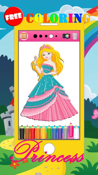 Capturas de tela do Princess Coloring Book Painting & Doodling Games 2
