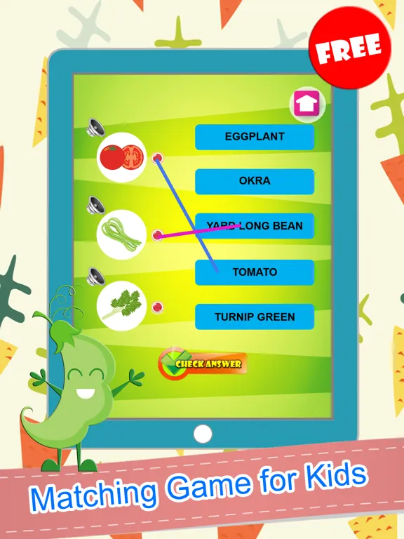 Vegetable Word Picture Matching Puzzles Fun Games iPad  스크린샷