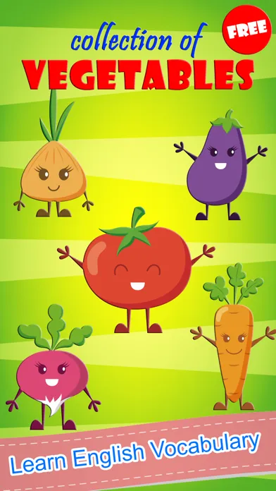 Vegetable Word Picture Matching Puzzles Fun Games 스크린샷
