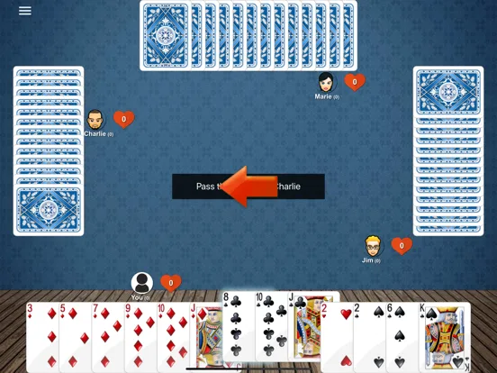 Ảnh chụp màn hình của Hearts ' iPad 