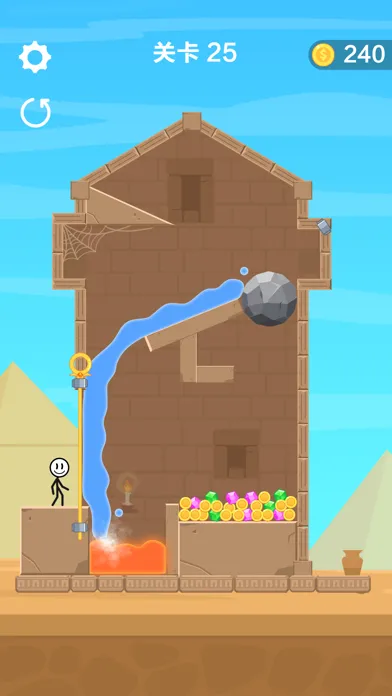 ภาพหน้าจอของ 救救火柴人 - 抽棍棍游戏