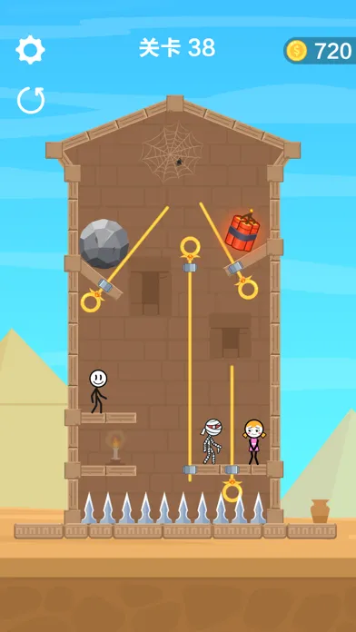 ภาพหน้าจอของ 救救火柴人 - 抽棍棍游戏