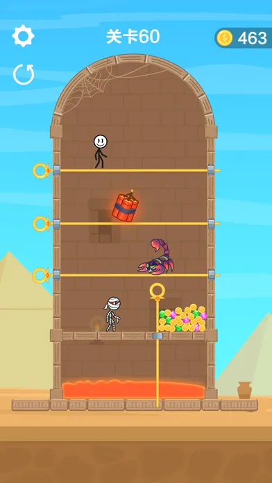 ภาพหน้าจอของ 救救火柴人 - 抽棍棍游戏