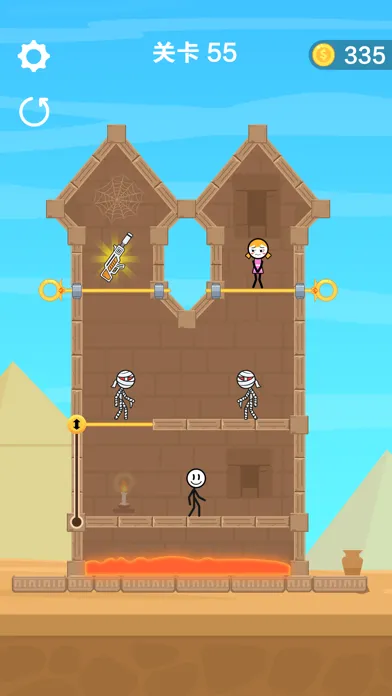 ภาพหน้าจอของ 救救火柴人 - 抽棍棍游戏