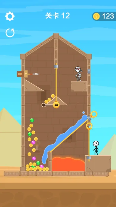 ภาพหน้าจอของ 救救火柴人 - 抽棍棍游戏