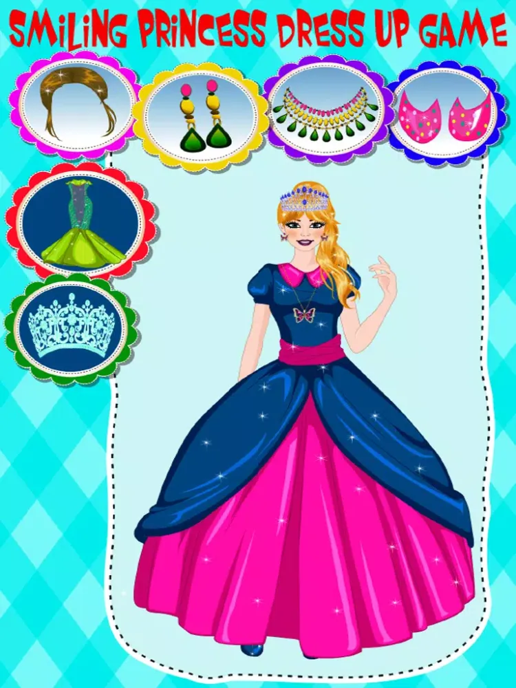 Smiling Princess Dress Up Game iPad  Screenshots