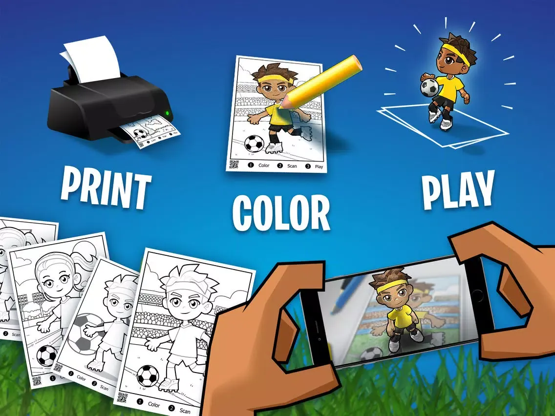 Capturas de pantalla de 3D Soccer - Color & Play in AR iPad 