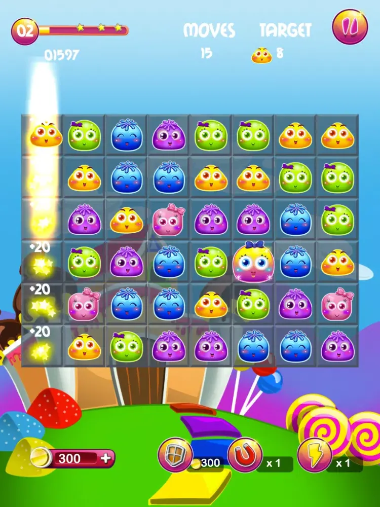 A Cute Jelly Monsters - Popping Match Game! iPad  스크린샷