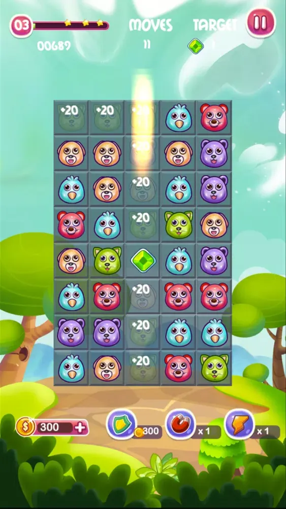 Captures d'écran de Jelly Pet Crush - Match & Pop cute kittens, birds, piggies, puppies and baby bears