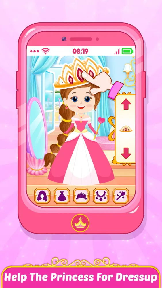 Pink Princess Baby Phone 스크린샷