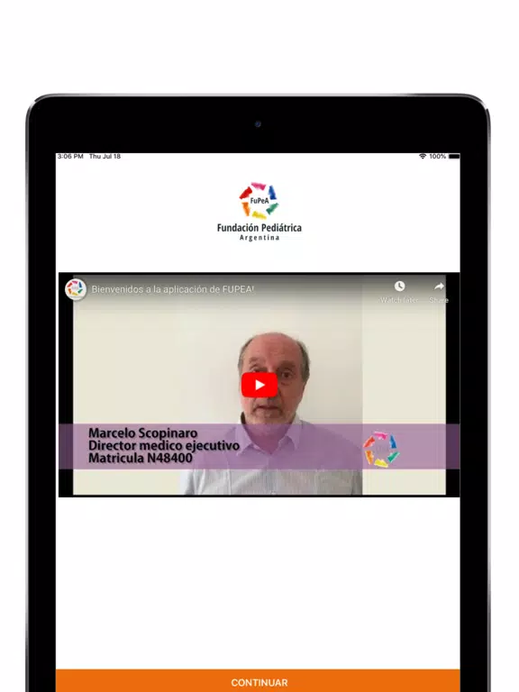 Tangkapan layar FUPEA iPad 