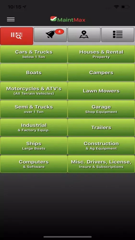 Tangkapan skrin Maintenance Max- with Syncing