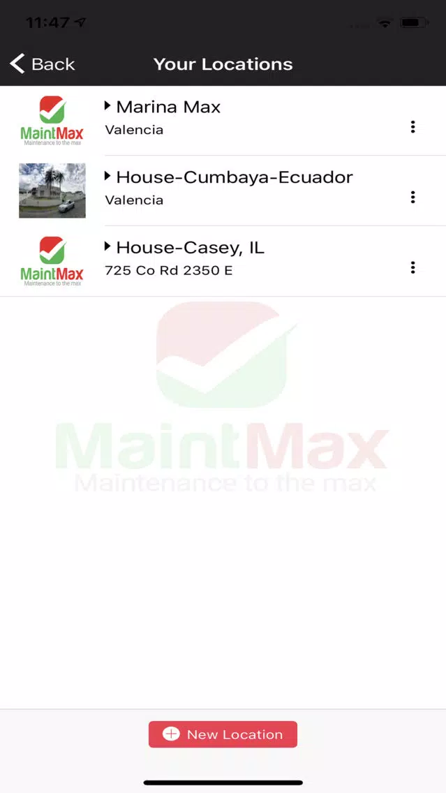 Zrzuty ekranu Maintenance Max- with Syncing