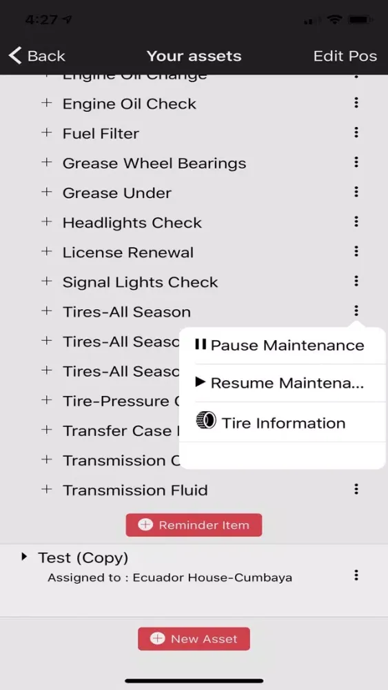 Tangkapan skrin Maintenance Max- with Syncing