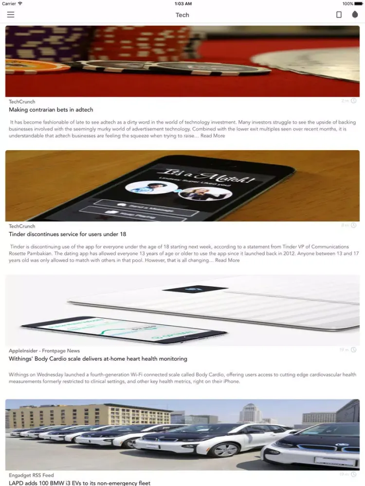 Capturas de pantalla de Pinews iPad 