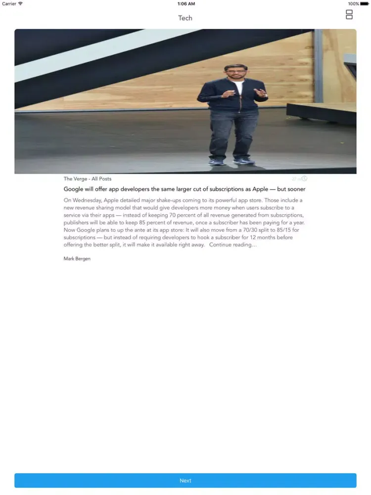 Capturas de pantalla de Pinews iPad 