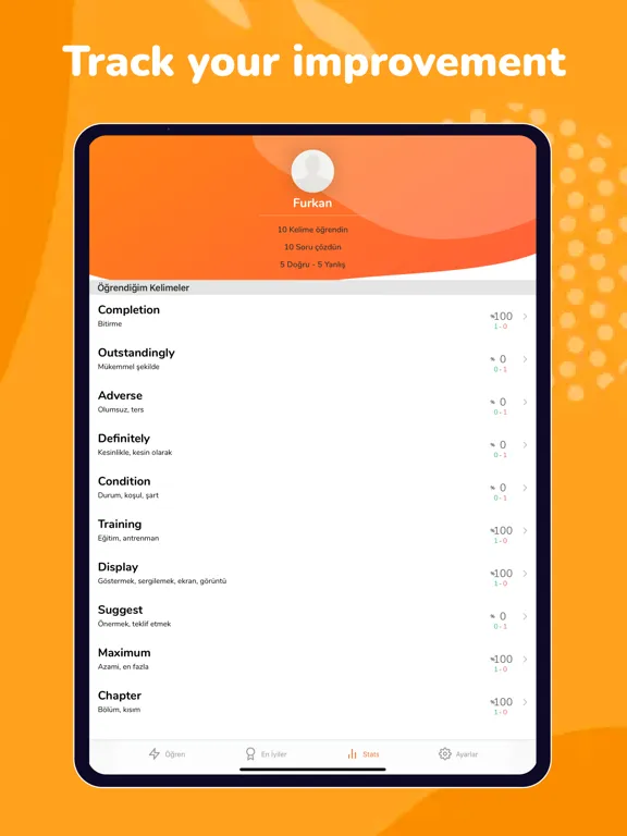 تصاویر Kolay İngilizce Kelime Öğren iPad 