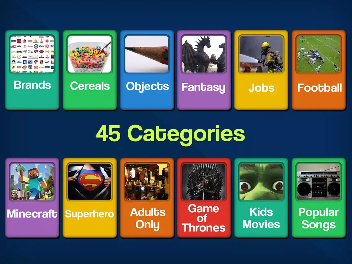 CHARADES CAN YOU GUESS IT? Fun word trivia for friends with new heads up timer iPad  Screenshots