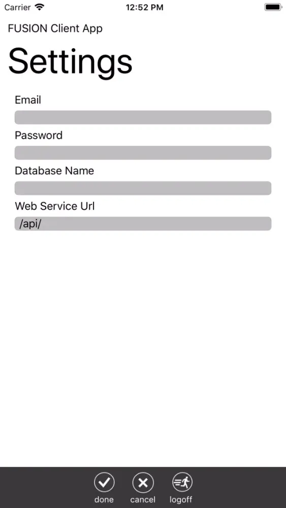 Capturas de tela do Fusion Client App