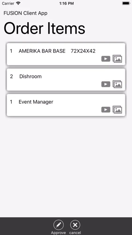 Capturas de tela do Fusion Client App