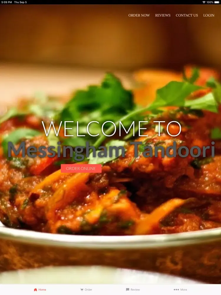 Messingham Tandoori iPad 应用截图